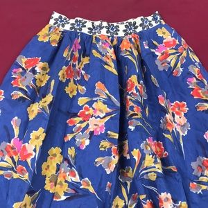 Silk Floral Skirt